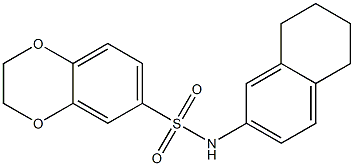 N-(5,6,7,8-tetrahydronaphthalen-2-yl)-2,3-dihydro-1,4-benzodioxine-6-sulfonamide 구조식 이미지