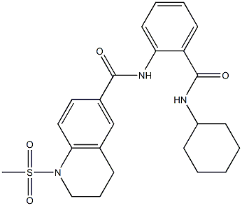 N-[2-(cyclohexylcarbamoyl)phenyl]-1-methylsulfonyl-3,4-dihydro-2H-quinoline-6-carboxamide Structure