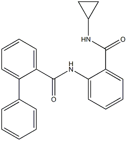 N-[2-(cyclopropylcarbamoyl)phenyl]-2-phenylbenzamide 구조식 이미지