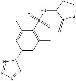 2,6-dimethyl-N-(2-oxothiolan-3-yl)-4-(tetrazol-1-yl)benzenesulfonamide Structure