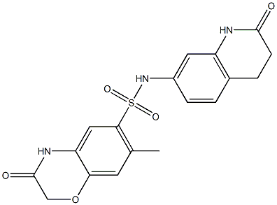 7-methyl-3-oxo-N-(2-oxo-3,4-dihydro-1H-quinolin-7-yl)-4H-1,4-benzoxazine-6-sulfonamide Structure