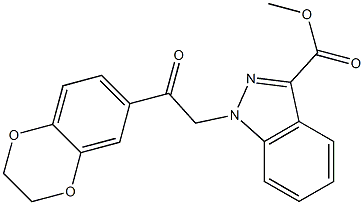 methyl 1-[2-(2,3-dihydro-1,4-benzodioxin-6-yl)-2-oxoethyl]indazole-3-carboxylate Structure
