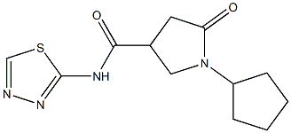 1-cyclopentyl-5-oxo-N-(1,3,4-thiadiazol-2-yl)pyrrolidine-3-carboxamide 구조식 이미지