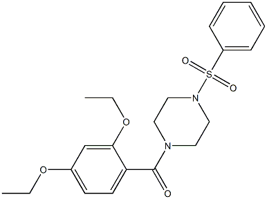 [4-(benzenesulfonyl)piperazin-1-yl]-(2,4-diethoxyphenyl)methanone 구조식 이미지