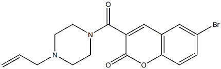 6-bromo-3-(4-prop-2-enylpiperazine-1-carbonyl)chromen-2-one 구조식 이미지