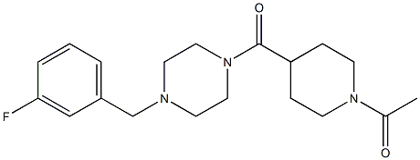1-[4-[4-[(3-fluorophenyl)methyl]piperazine-1-carbonyl]piperidin-1-yl]ethanone 구조식 이미지