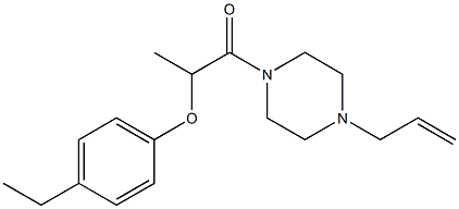 2-(4-ethylphenoxy)-1-(4-prop-2-enylpiperazin-1-yl)propan-1-one 구조식 이미지