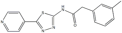 2-(3-methylphenyl)-N-(5-pyridin-4-yl-1,3,4-thiadiazol-2-yl)acetamide 구조식 이미지