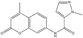 2-methyl-N-(4-methyl-2-oxochromen-7-yl)pyrazole-3-carboxamide 구조식 이미지