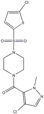 (4-chloro-2-methylpyrazol-3-yl)-[4-(5-chlorothiophen-2-yl)sulfonylpiperazin-1-yl]methanone Structure