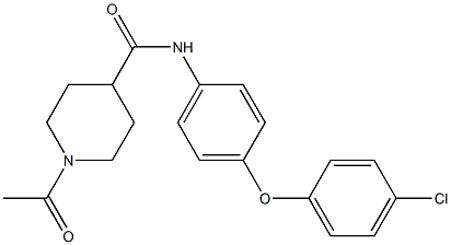 1-acetyl-N-[4-(4-chlorophenoxy)phenyl]piperidine-4-carboxamide 구조식 이미지