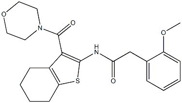 2-(2-methoxyphenyl)-N-[3-(morpholine-4-carbonyl)-4,5,6,7-tetrahydro-1-benzothiophen-2-yl]acetamide 구조식 이미지