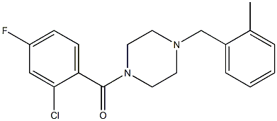 (2-chloro-4-fluorophenyl)-[4-[(2-methylphenyl)methyl]piperazin-1-yl]methanone 구조식 이미지