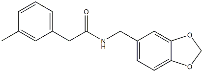 N-(1,3-benzodioxol-5-ylmethyl)-2-(3-methylphenyl)acetamide Structure