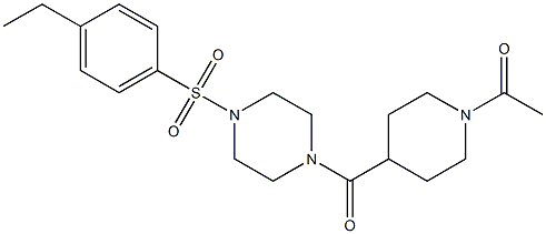 1-[4-[4-(4-ethylphenyl)sulfonylpiperazine-1-carbonyl]piperidin-1-yl]ethanone Structure