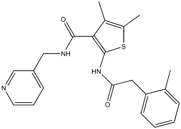 4,5-dimethyl-2-[[2-(2-methylphenyl)acetyl]amino]-N-(pyridin-3-ylmethyl)thiophene-3-carboxamide 구조식 이미지