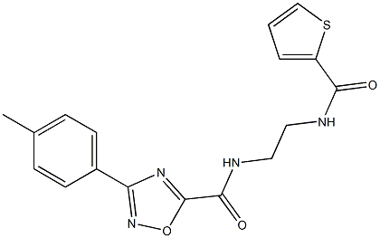 3-(4-methylphenyl)-N-[2-(thiophene-2-carbonylamino)ethyl]-1,2,4-oxadiazole-5-carboxamide Structure