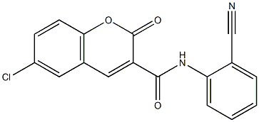 6-chloro-N-(2-cyanophenyl)-2-oxochromene-3-carboxamide 구조식 이미지