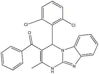 [4-(2,6-dichlorophenyl)-2-methyl-1,4-dihydropyrimido[1,2-a]benzimidazol-3-yl]-phenylmethanone 구조식 이미지