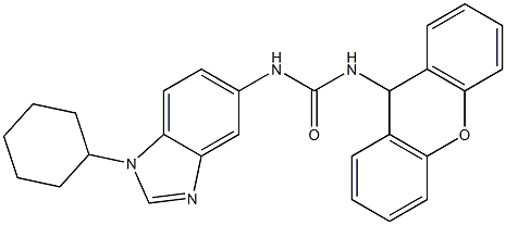 1-(1-cyclohexylbenzimidazol-5-yl)-3-(9H-xanthen-9-yl)urea Structure