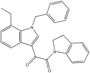 1-(1-benzyl-7-ethylindol-3-yl)-2-(2,3-dihydroindol-1-yl)ethane-1,2-dione Structure
