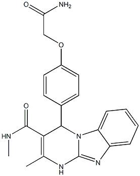 4-[4-(2-amino-2-oxoethoxy)phenyl]-N,2-dimethyl-1,4-dihydropyrimido[1,2-a]benzimidazole-3-carboxamide 구조식 이미지