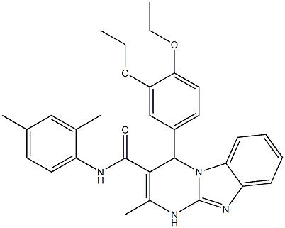 4-(3,4-diethoxyphenyl)-N-(2,4-dimethylphenyl)-2-methyl-1,4-dihydropyrimido[1,2-a]benzimidazole-3-carboxamide 구조식 이미지