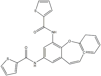 N-[4-(thiophene-2-carbonylamino)-5,6-dihydrobenzo[b][1]benzoxepin-2-yl]thiophene-2-carboxamide 구조식 이미지