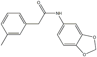 N-(1,3-benzodioxol-5-yl)-2-(3-methylphenyl)acetamide 구조식 이미지