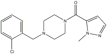 [4-[(2-chlorophenyl)methyl]piperazin-1-yl]-(2-methylpyrazol-3-yl)methanone 구조식 이미지