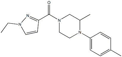 (1-ethylpyrazol-3-yl)-[3-methyl-4-(4-methylphenyl)piperazin-1-yl]methanone 구조식 이미지