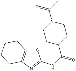 1-acetyl-N-(4,5,6,7-tetrahydro-1,3-benzothiazol-2-yl)piperidine-4-carboxamide 구조식 이미지