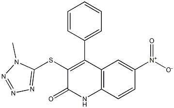 3-(1-methyltetrazol-5-yl)sulfanyl-6-nitro-4-phenyl-1H-quinolin-2-one Structure