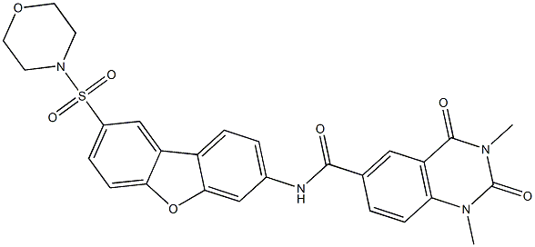 1,3-dimethyl-N-(8-morpholin-4-ylsulfonyldibenzofuran-3-yl)-2,4-dioxoquinazoline-6-carboxamide 구조식 이미지