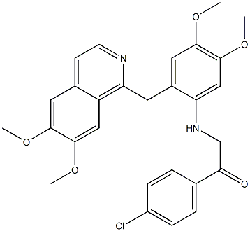 1-(4-chlorophenyl)-2-[2-[(6,7-dimethoxyisoquinolin-1-yl)methyl]-4,5-dimethoxyanilino]ethanone Structure