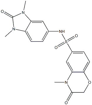 N-(1,3-dimethyl-2-oxobenzimidazol-5-yl)-4-methyl-3-oxo-1,4-benzoxazine-6-sulfonamide 구조식 이미지