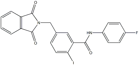 5-[(1,3-dioxoisoindol-2-yl)methyl]-N-(4-fluorophenyl)-2-iodobenzamide Structure