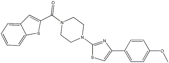 1-benzothiophen-2-yl-[4-[4-(4-methoxyphenyl)-1,3-thiazol-2-yl]piperazin-1-yl]methanone Structure
