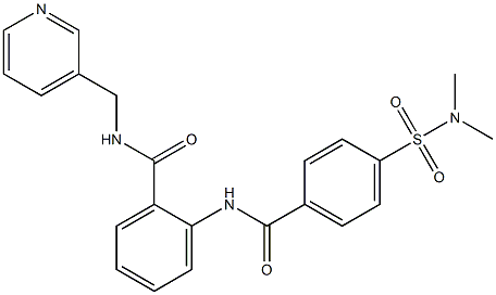 2-[[4-(dimethylsulfamoyl)benzoyl]amino]-N-(pyridin-3-ylmethyl)benzamide 구조식 이미지