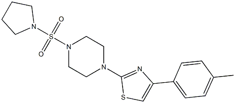 4-(4-methylphenyl)-2-(4-pyrrolidin-1-ylsulfonylpiperazin-1-yl)-1,3-thiazole 구조식 이미지