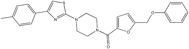 [4-[4-(4-methylphenyl)-1,3-thiazol-2-yl]piperazin-1-yl]-[5-(phenoxymethyl)furan-2-yl]methanone 구조식 이미지