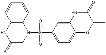 2-methyl-6-[(3-oxo-2,4-dihydroquinoxalin-1-yl)sulfonyl]-4H-1,4-benzoxazin-3-one Structure