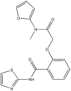 2-[2-(furan-2-ylmethylamino)-2-oxoethoxy]-N-(1,3-thiazol-2-yl)benzamide Structure