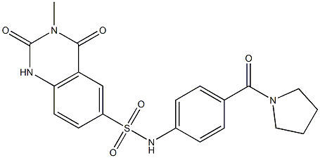 3-methyl-2,4-dioxo-N-[4-(pyrrolidine-1-carbonyl)phenyl]-1H-quinazoline-6-sulfonamide Structure