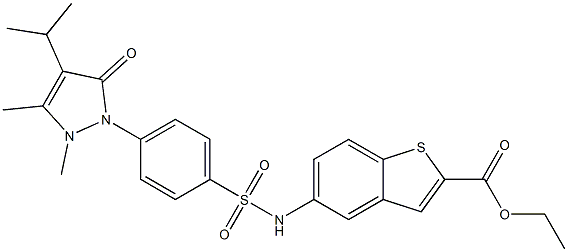 ethyl 5-[[4-(2,3-dimethyl-5-oxo-4-propan-2-ylpyrazol-1-yl)phenyl]sulfonylamino]-1-benzothiophene-2-carboxylate Structure