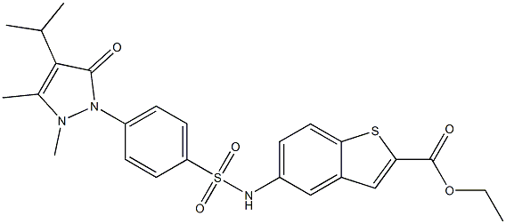 ethyl 5-[[4-(2,3-dimethyl-5-oxo-4-propan-2-ylpyrazol-1-yl)phenyl]sulfonylamino]-1-benzothiophene-2-carboxylate 구조식 이미지