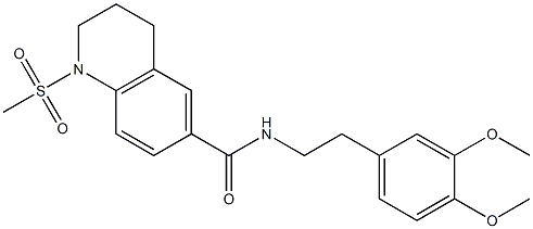 N-[2-(3,4-dimethoxyphenyl)ethyl]-1-methylsulfonyl-3,4-dihydro-2H-quinoline-6-carboxamide 구조식 이미지