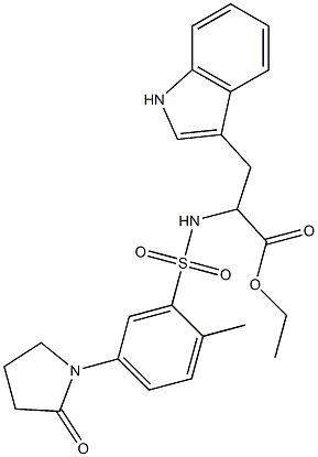 ethyl 3-(1H-indol-3-yl)-2-[[2-methyl-5-(2-oxopyrrolidin-1-yl)phenyl]sulfonylamino]propanoate Structure