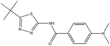 N-(5-tert-butyl-1,3,4-thiadiazol-2-yl)-4-(dimethylamino)benzamide 구조식 이미지