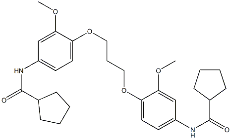 N-[4-[3-[4-(cyclopentanecarbonylamino)-2-methoxyphenoxy]propoxy]-3-methoxyphenyl]cyclopentanecarboxamide Structure